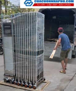 Lắp đặt cửa cổng xếp tự động tại tòa nhà petrolime Bà Rịa - Vũng Tàu