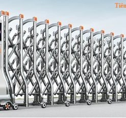 Cửa cổng xếp inox TDDOOR. Nhận lắp đặt cửa cổng xếp điện tự động uy tín tại tỉnh Đắk Lắk và Đắk Nông
